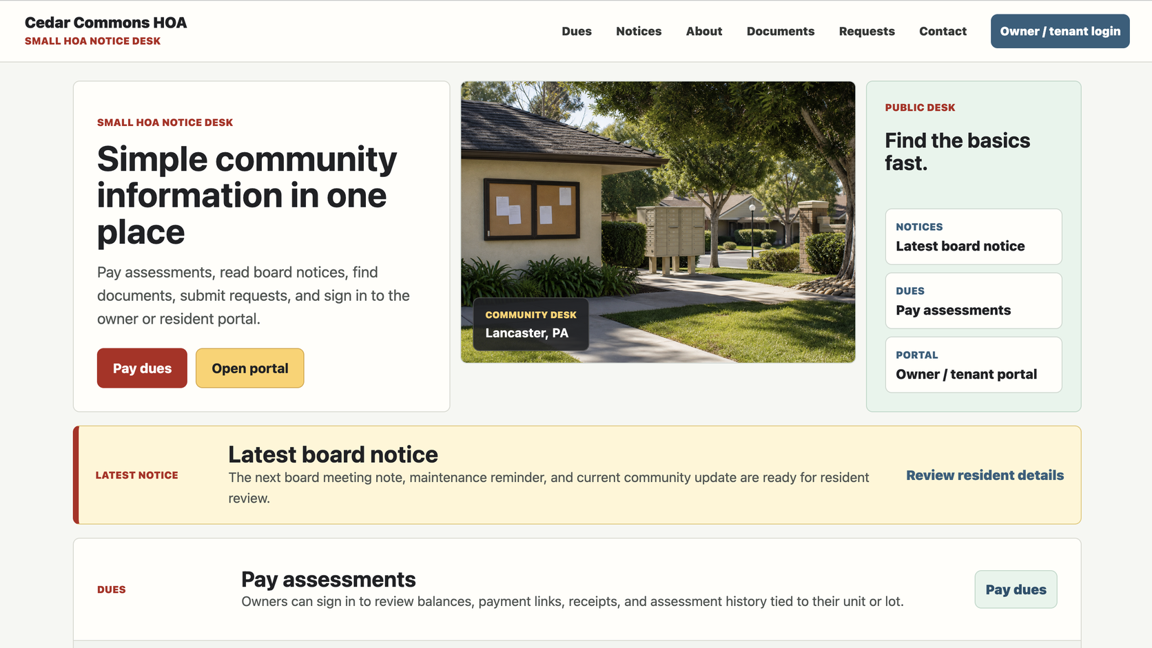 Small HOAs for self-managed HOA boards